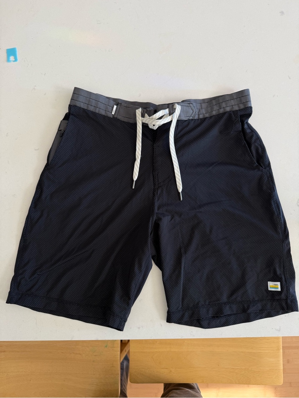 Vuori Black Swim Board Shorts with Gray Waistband